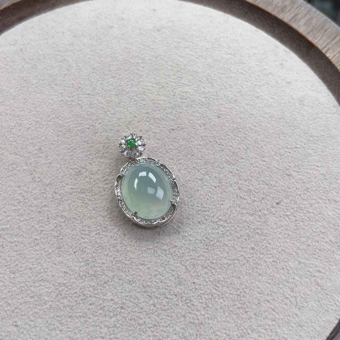 翡翠银S925镶嵌颈饰