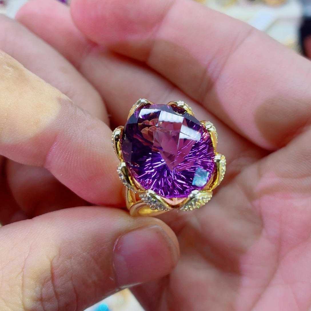 戒指水晶银S925镶嵌