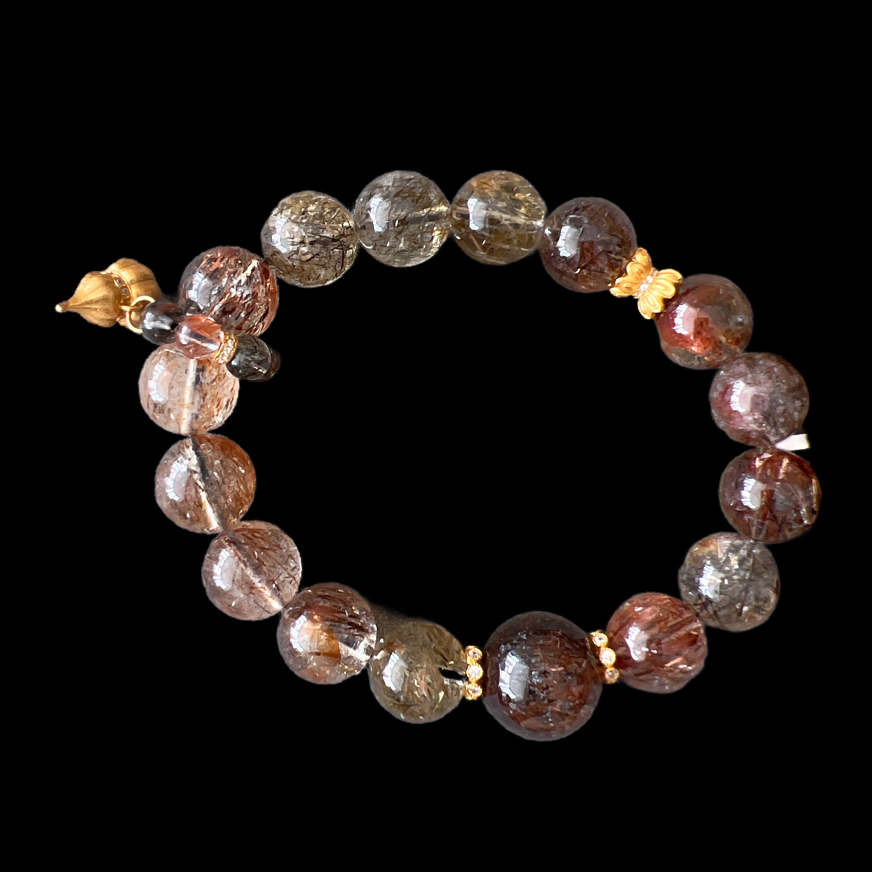 A0284《聚鑫中古》黑发晶手串