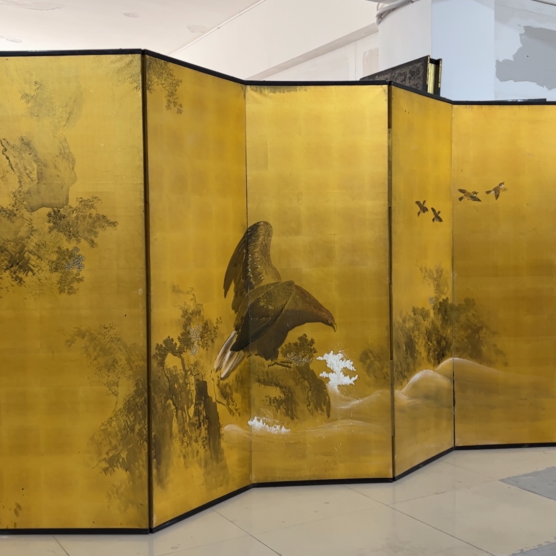 绘画屏风框画茶空间设计