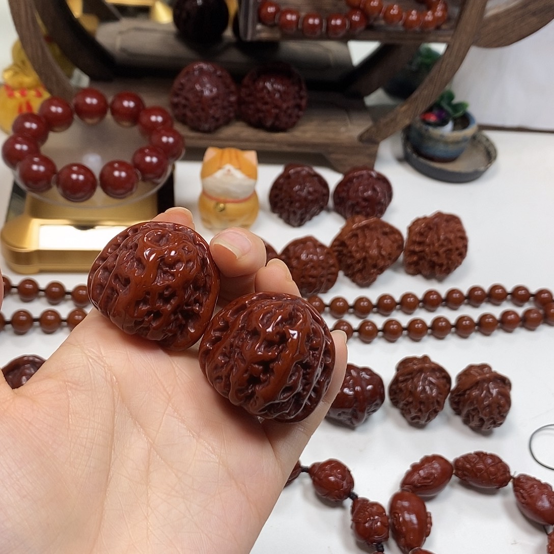 墨***白吊坠橄榄核核桃核桃