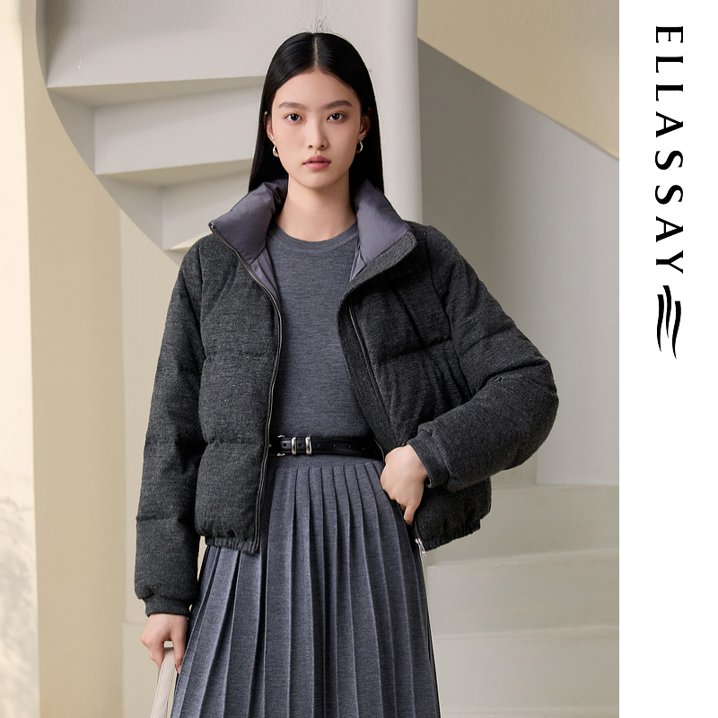 ELLASSAY歌力思2025冬季新款简约高级鹅绒女EWU364L00100