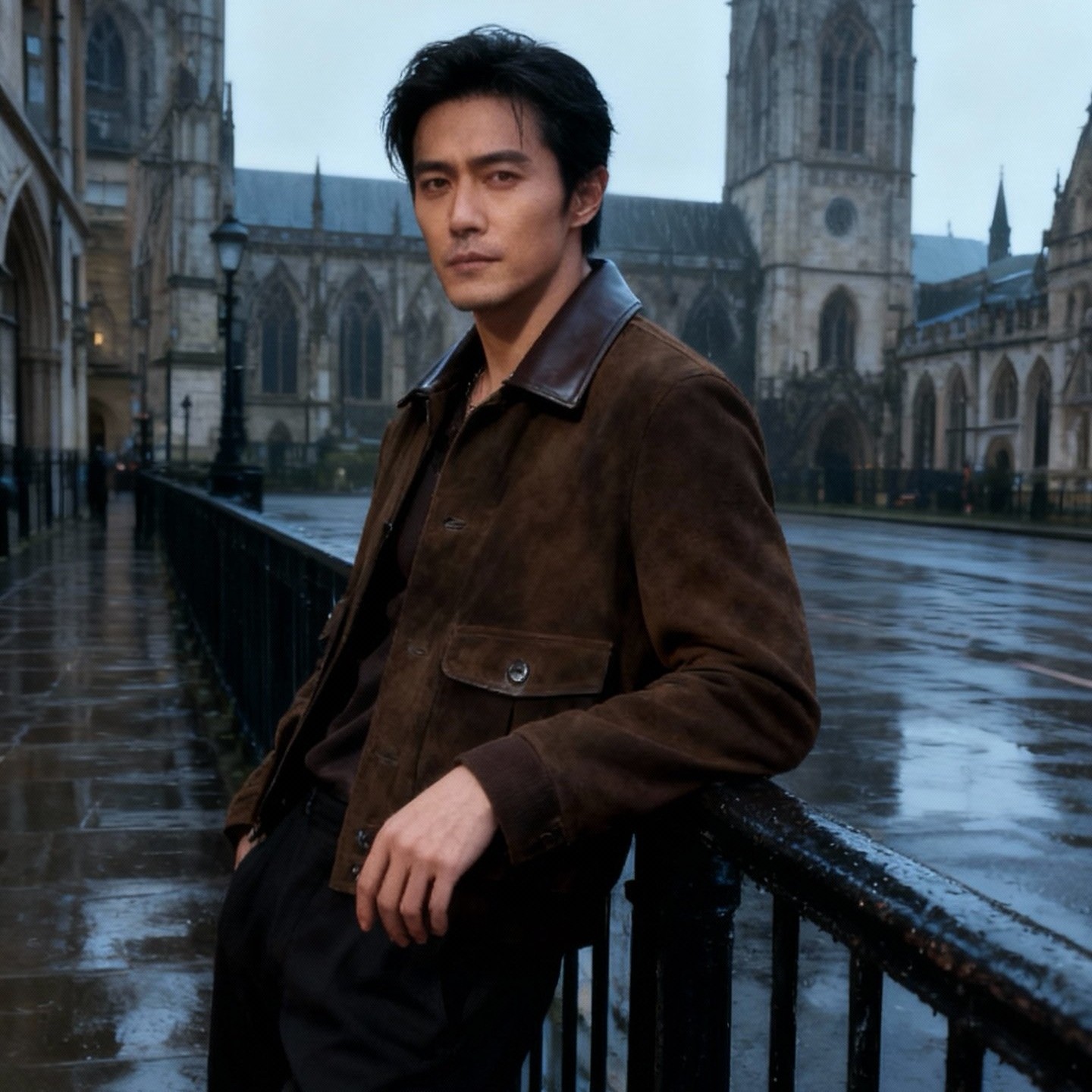 The VIRAAG[飞行员]RL1945飞行员白鹅绒反绒小山羊皮夹克拼接7970