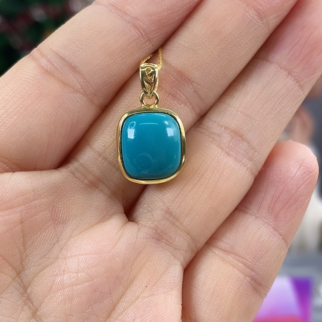 绿松石银S925镀金镶嵌珠宝奇石