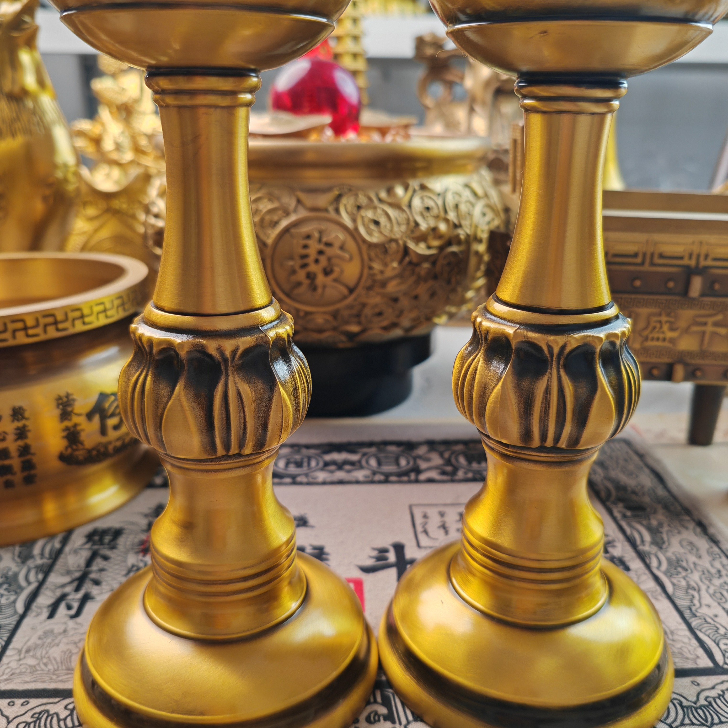 老式复古黄铜烛台酥油灯座家居创意供奉摆件