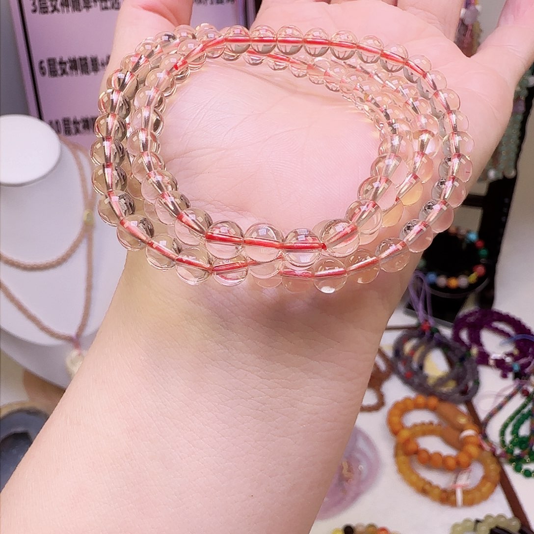 黄晶手串未镶嵌三圈