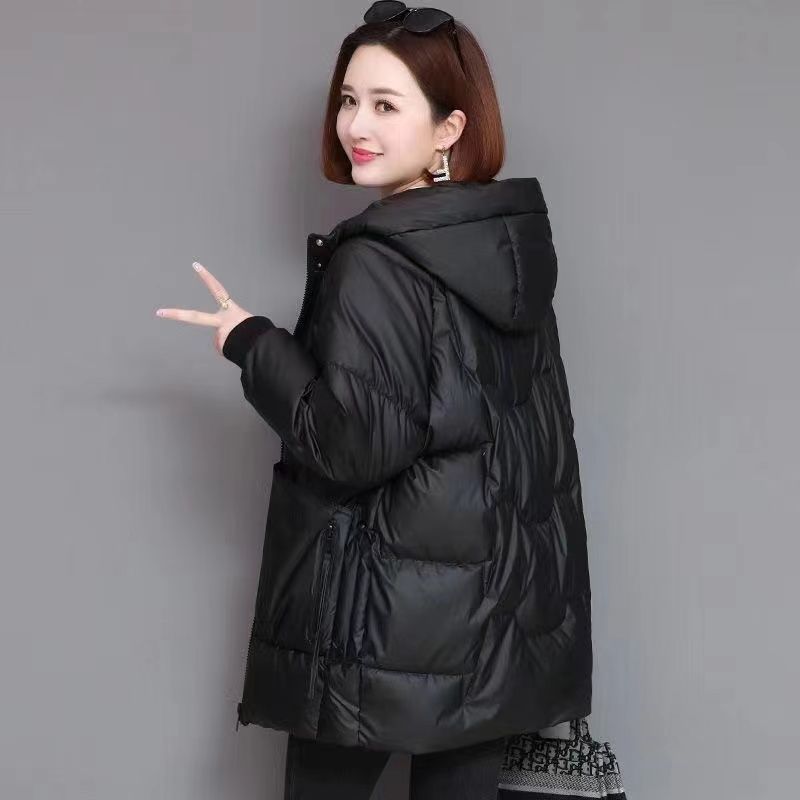 2025冬季新款韩版宽松加厚连帽羽绒棉服女中长款女士棉衣棉袄外套