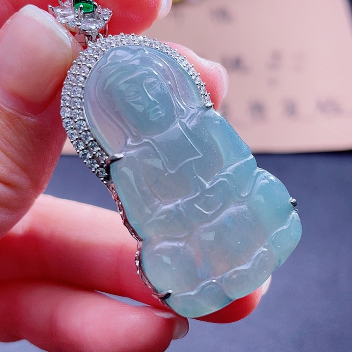 翡翠吊坠(不含链)银S925镶嵌