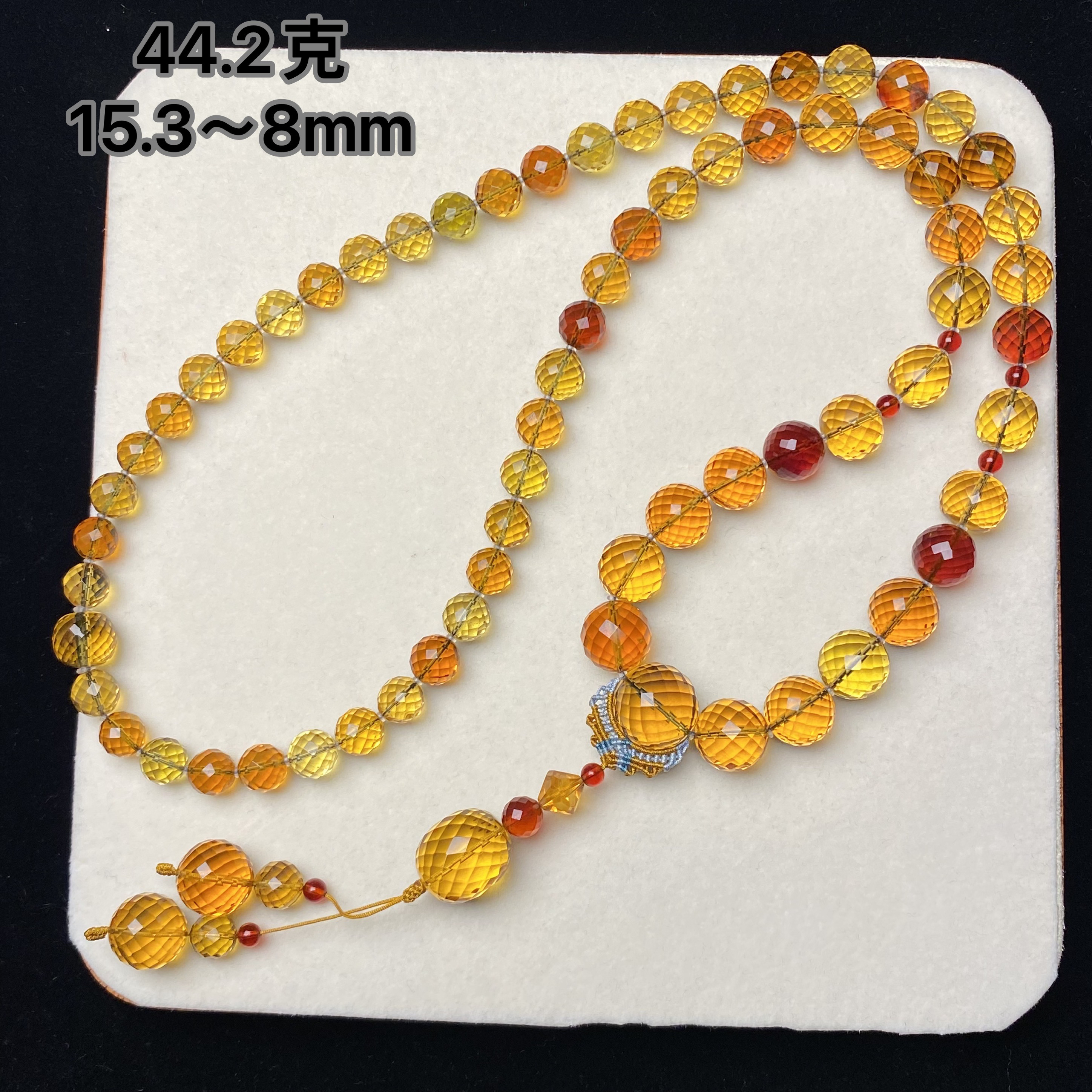 【小伊琥珀】44.2克茶宝钻切工艺设计款毛衣链/项链