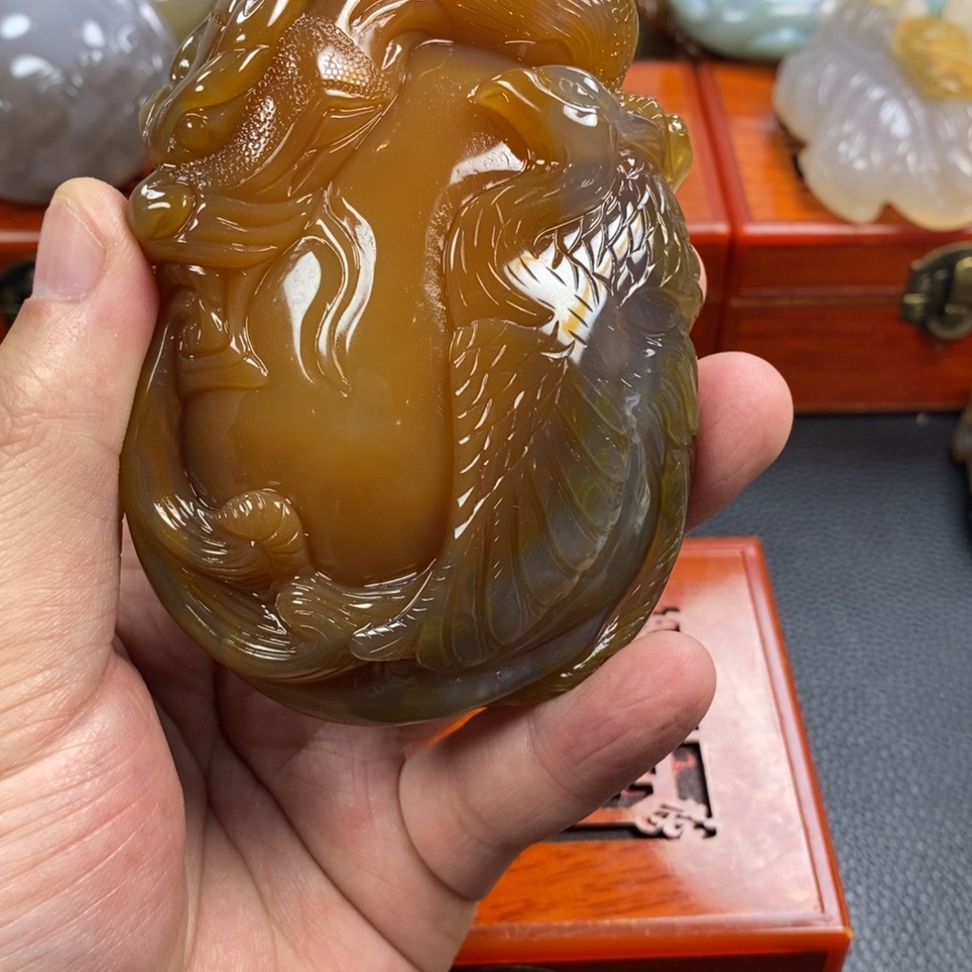 青***子玛瑙/玉髓未镶嵌摆件