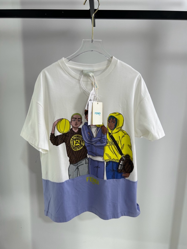 未使用 FENDI/芬迪 拼色篮球半袖T恤【专属】