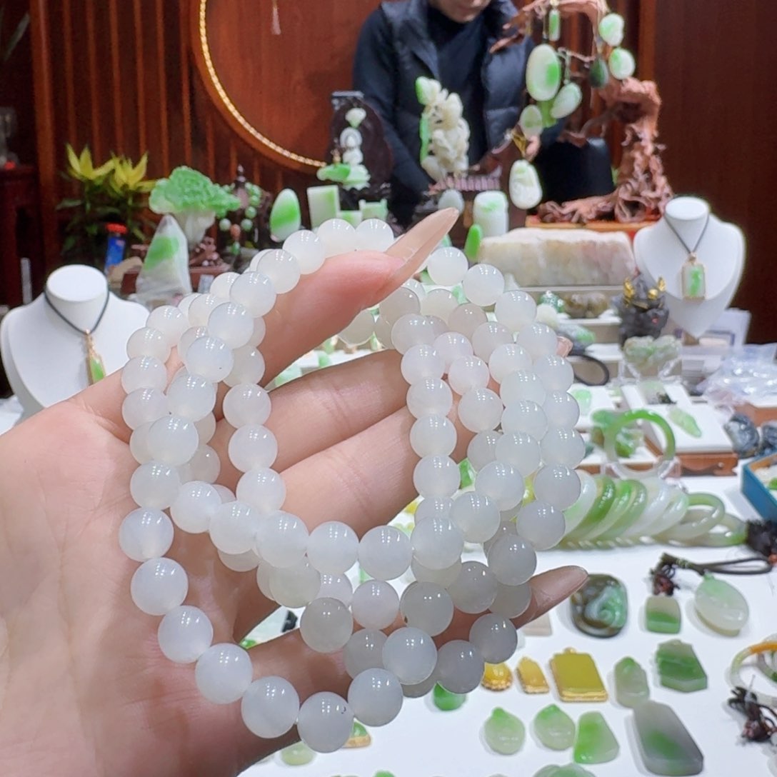 和田玉白玉108未镶嵌