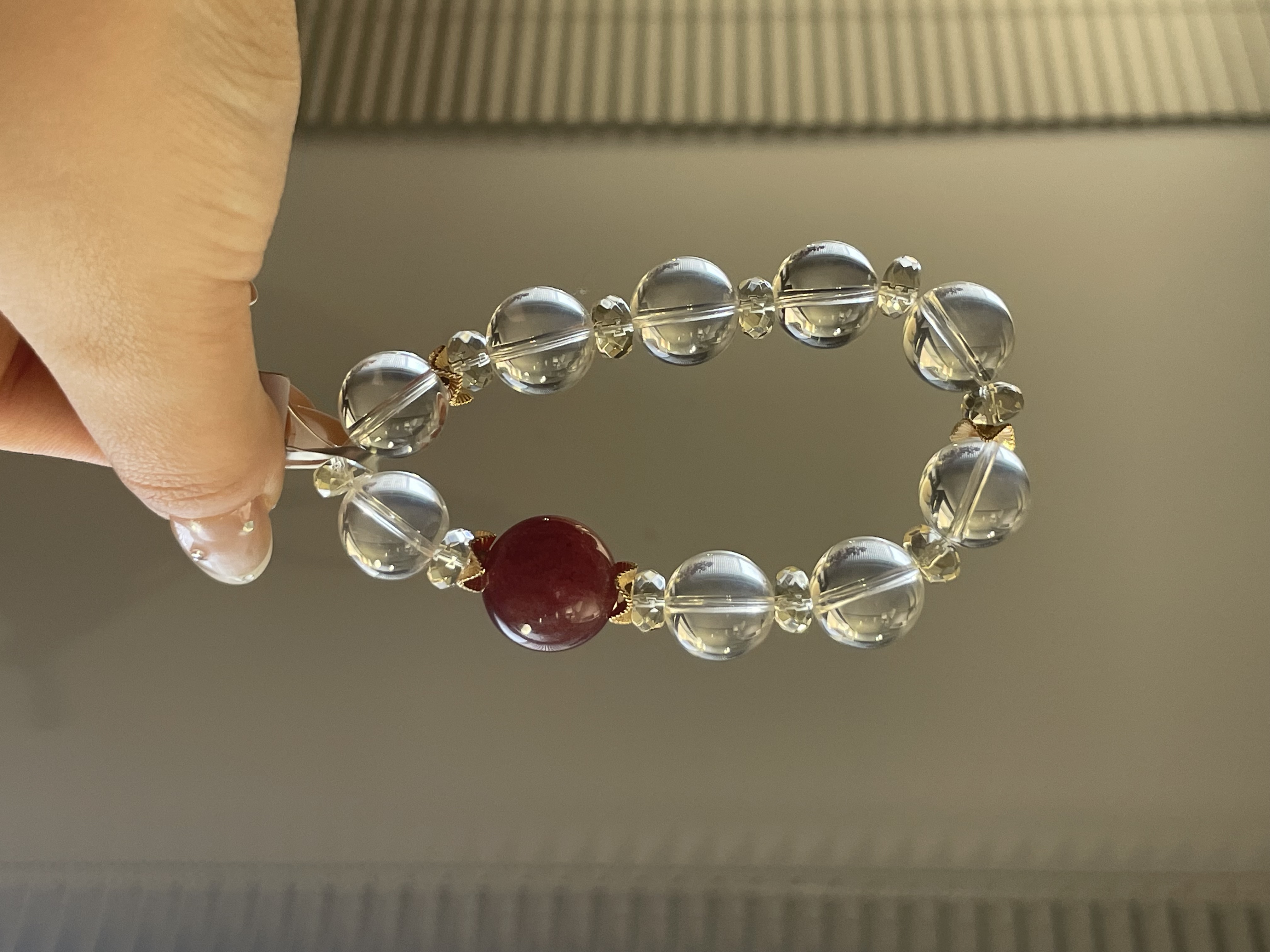 天然草莓晶白水晶设计款手链LEZ000264-1