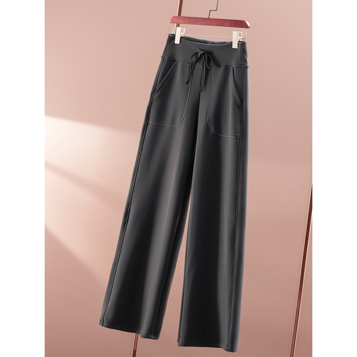 春天家 腿精面膜裤！加拿大LU+立裁加厚磨绒高腰直筒裤女00J1