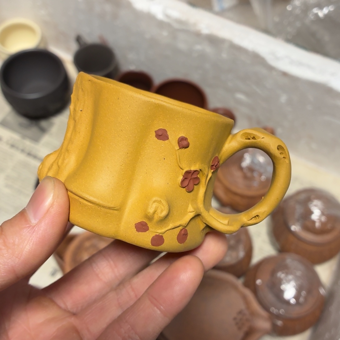 茶杯紫砂放漏放漏放大漏了