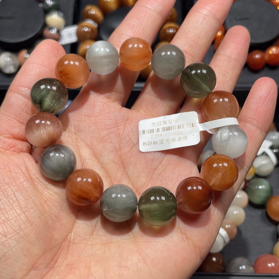 水晶手链未镶嵌彩兔毛14mm左右