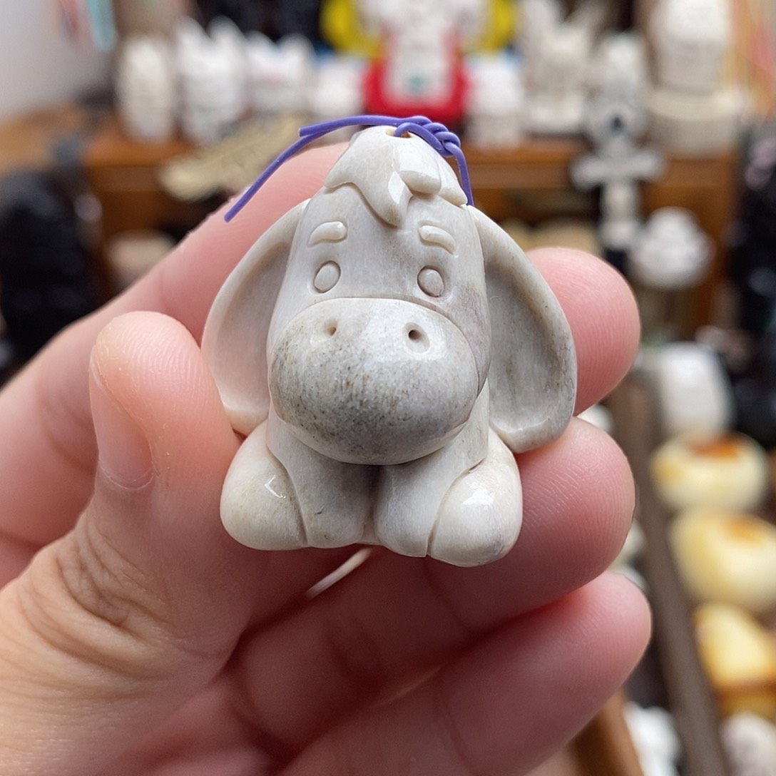 鹿骨把件c14驴仔