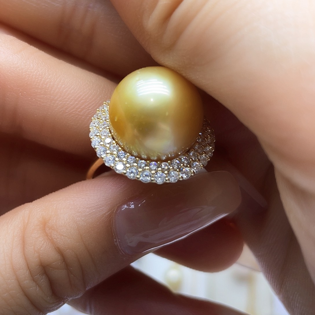 海水珍珠戒指银S925镶嵌