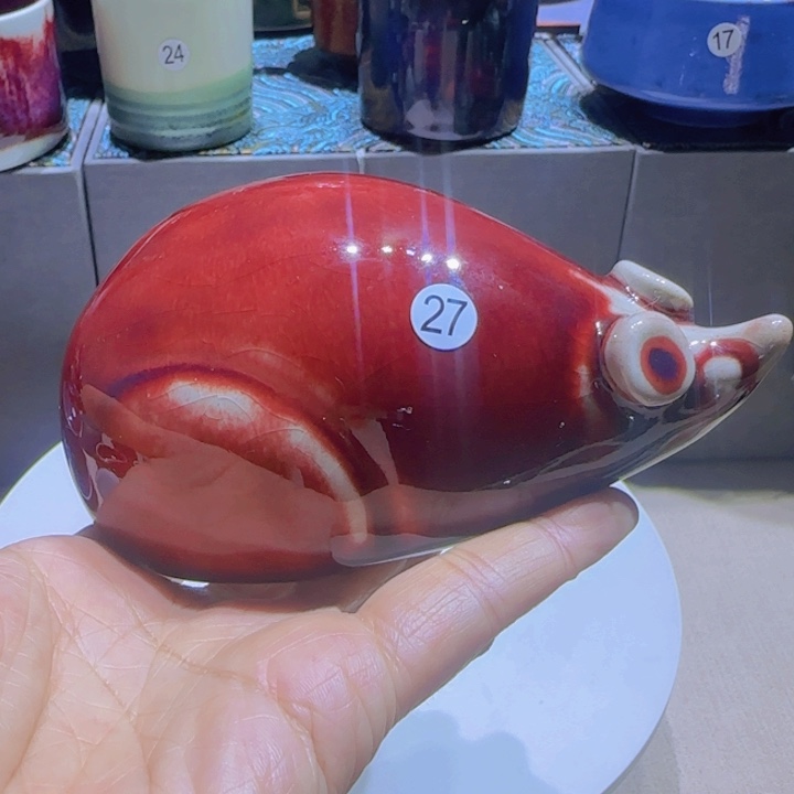 杯子钧瓷小摆件单物单色