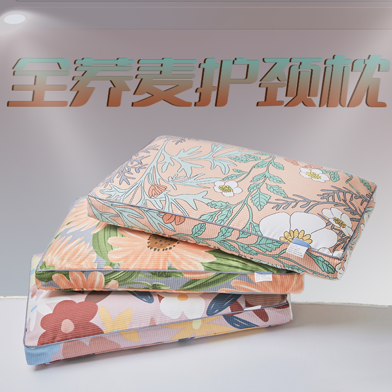 荞麦皮枕头侧睡立体偏硬枕成人颈椎枕头睡觉专用荞麦壳护颈枕芯