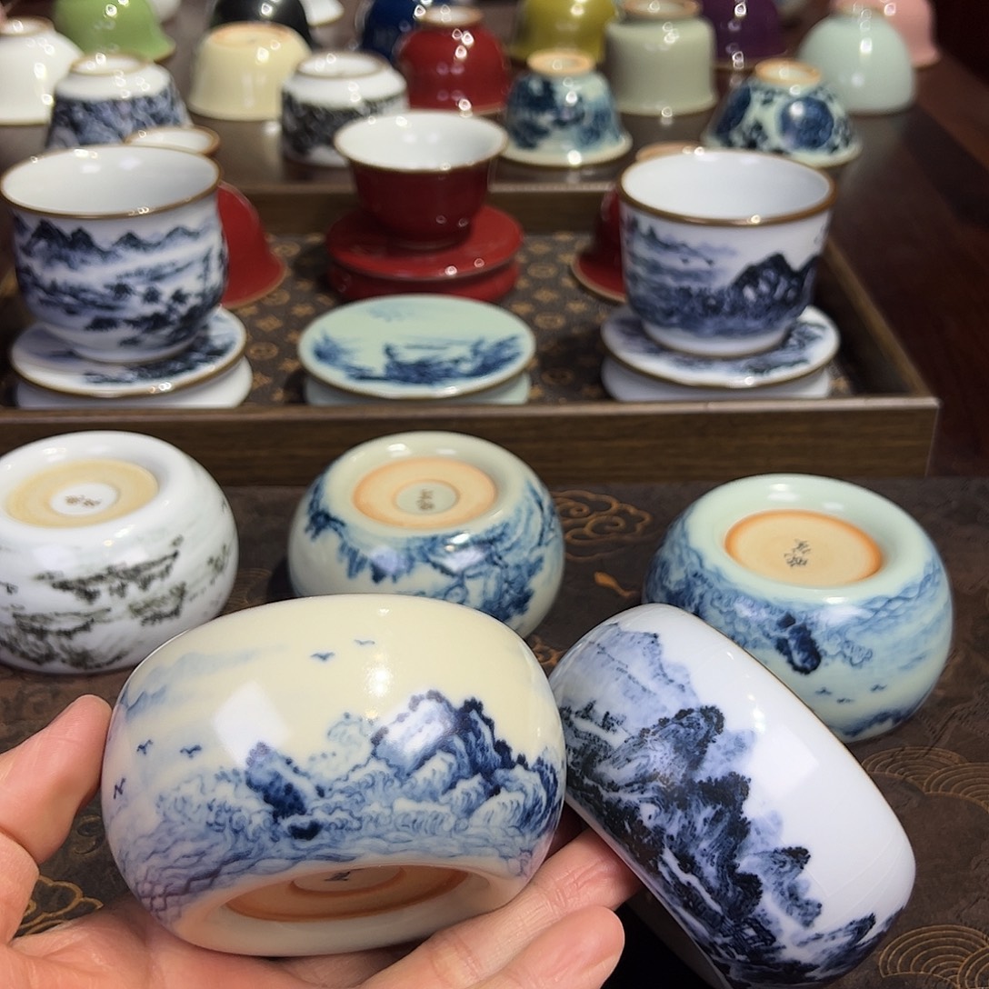 米黄海水佛手杯不开片