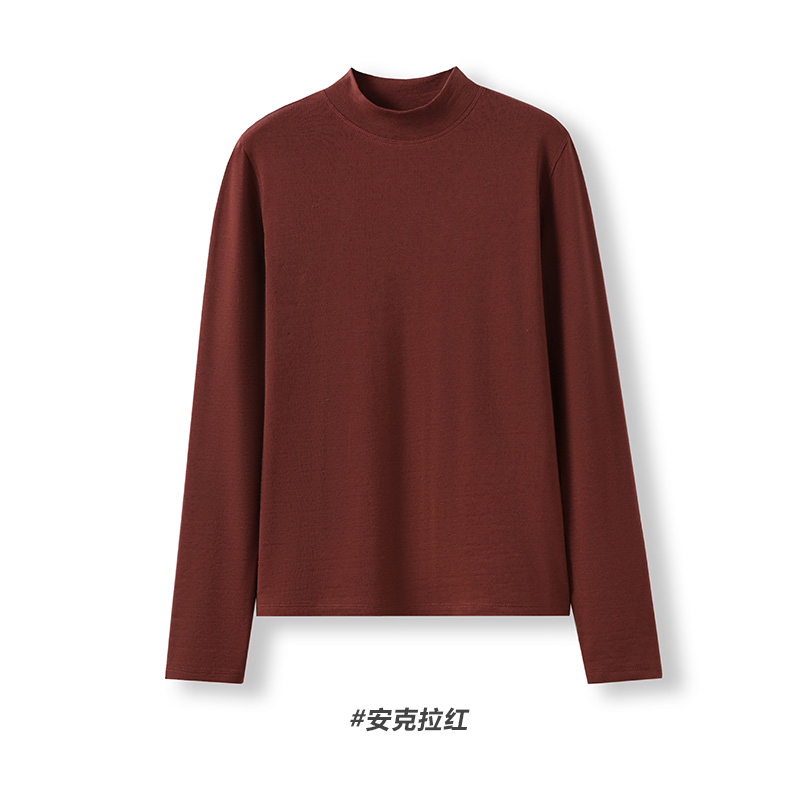 【美丽奴羊毛】NAVST羊毛天丝加绒半高领打底衫DD251025CT3SS