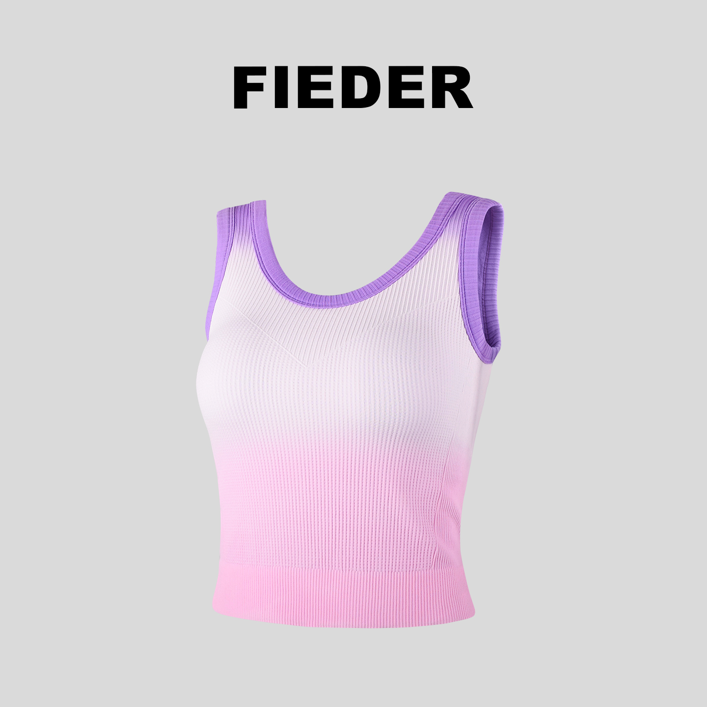 Fieder/翡勒新品渐变背心无缝内搭上衣透气瑜伽服训练修身外穿