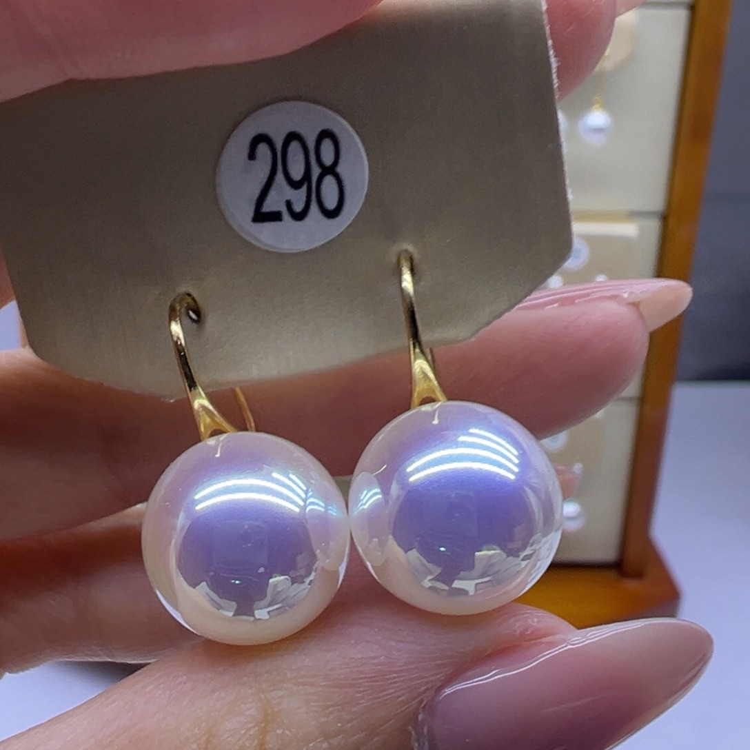 耳饰银S925镶嵌淡水珍珠