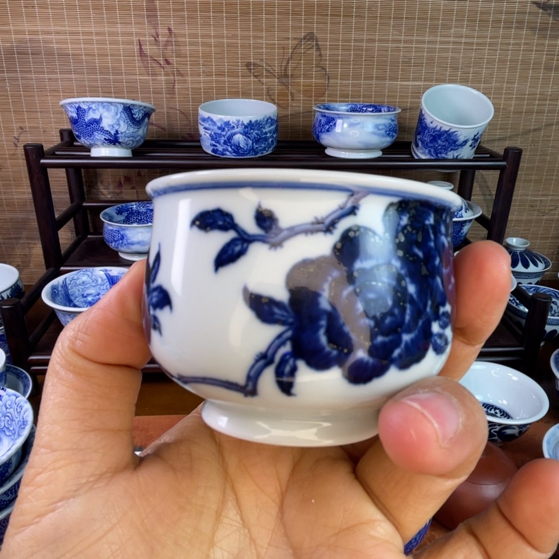 景德镇陶瓷艺术花会如四杯瑕