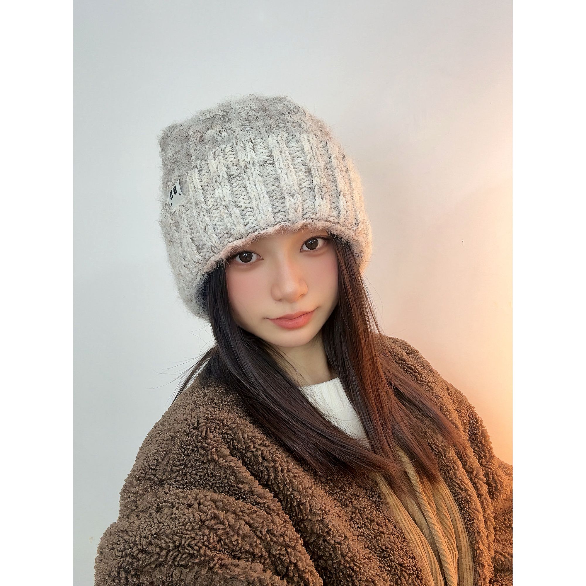 女针织帽帽子秋冬日系厚款针织帽包头帽保暖帽加厚保暖氛围感帽子