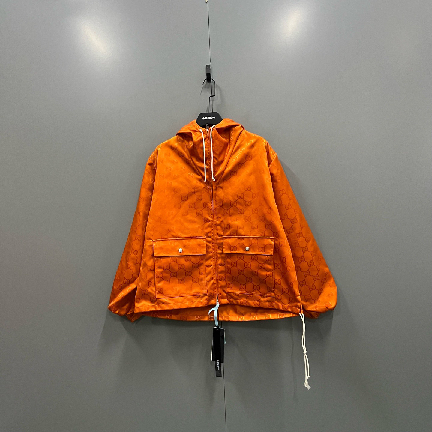 未使用 GUCCI/古驰 jp1214 橘色满印连帽外套 48码 207564 