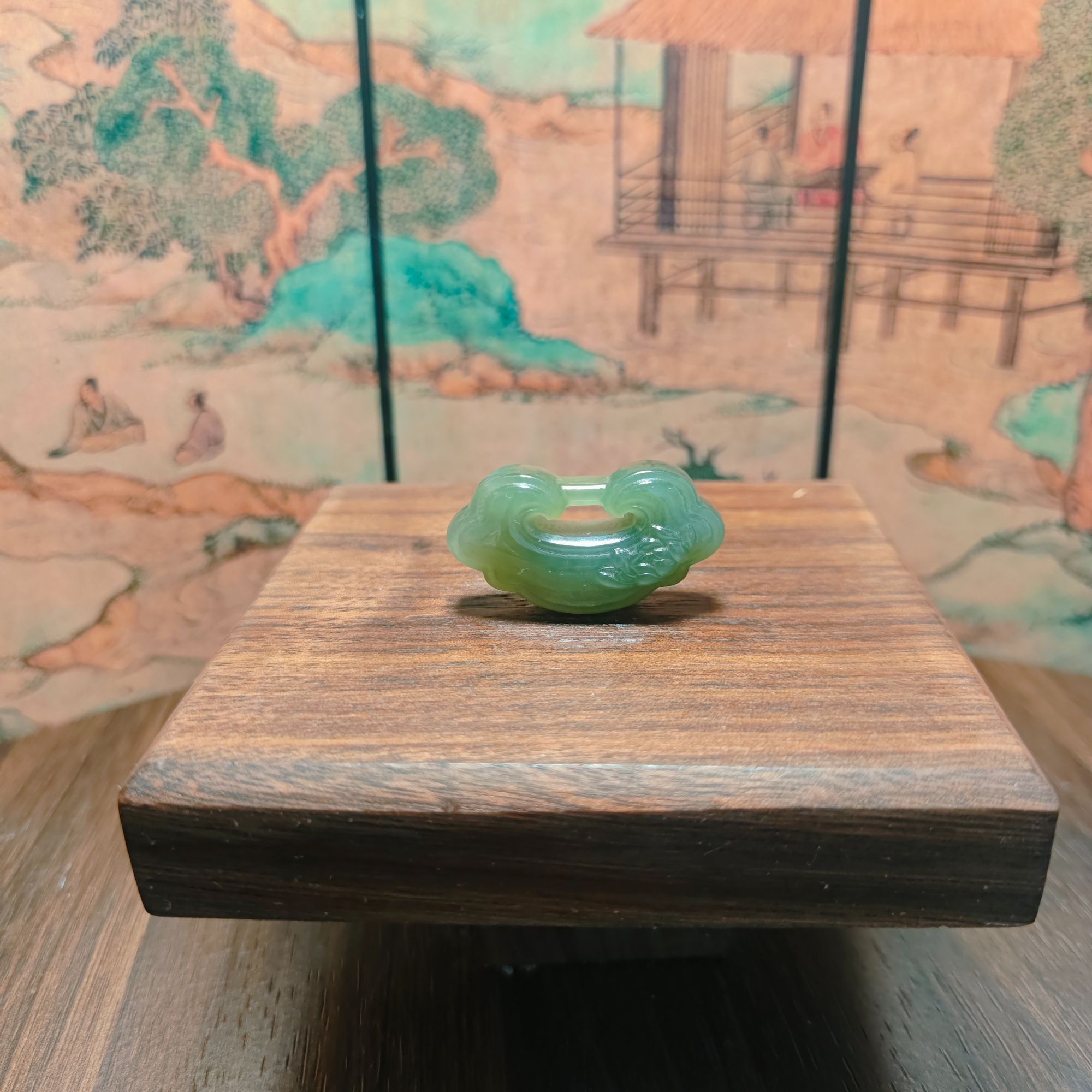 R和田玉平安锁吊坠0223