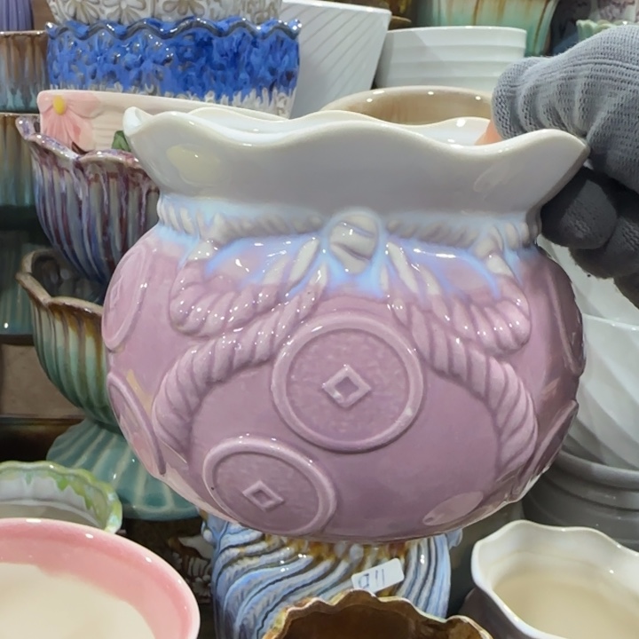 凑9米包邮，有孔，陶瓷花盆