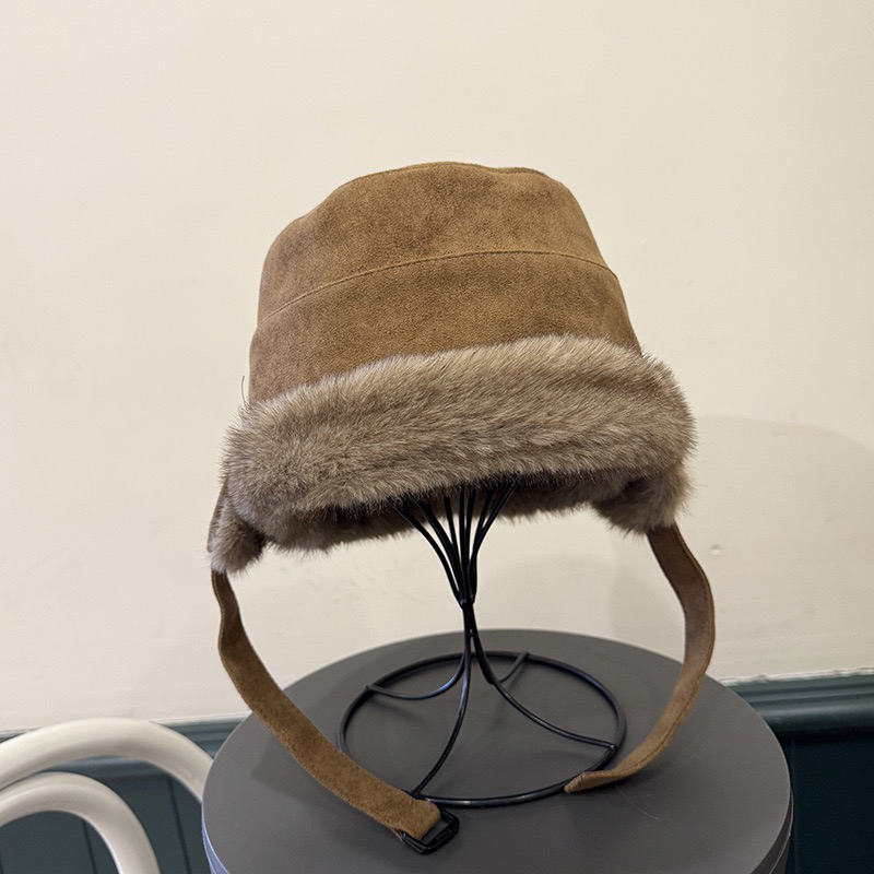防风帽秋冬麂皮绒加厚护耳毛绒保显脸小百搭冷帽直播链接保暖