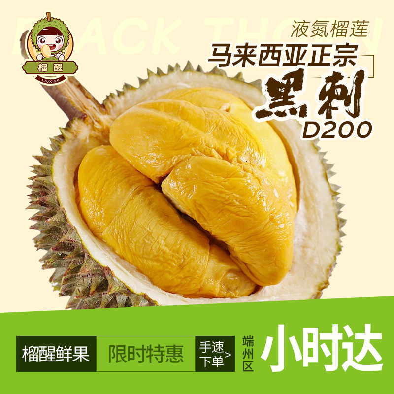 【D200黑刺榴莲】【同城小时达】马来西亚液氮榴莲‘一果一重（核大）黑刺马来西亚