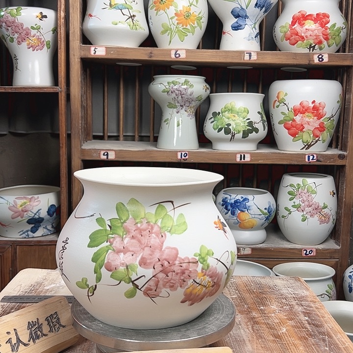 摆件钱袋子紫藤新款陶瓷