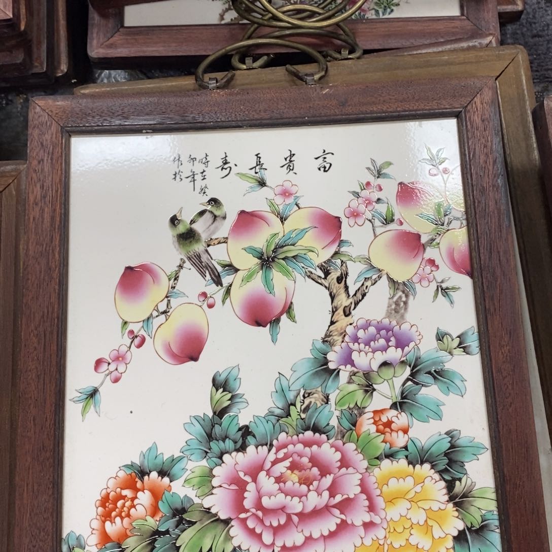 瓷片37*28厘米景德镇瓷板画柴窑烧制