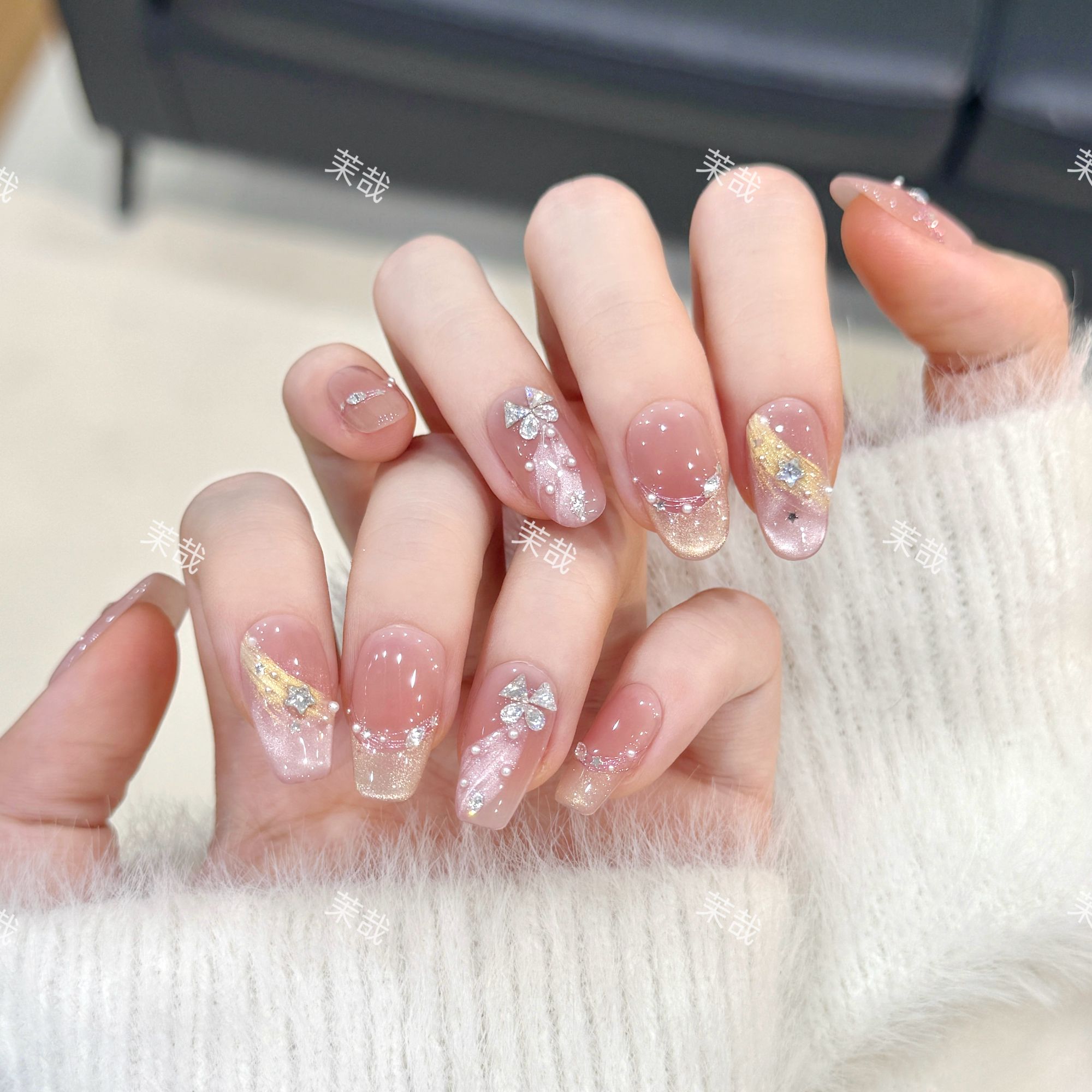 茉哉【星光蝶舞】纯手工定制拆卸穿戴甲A4568