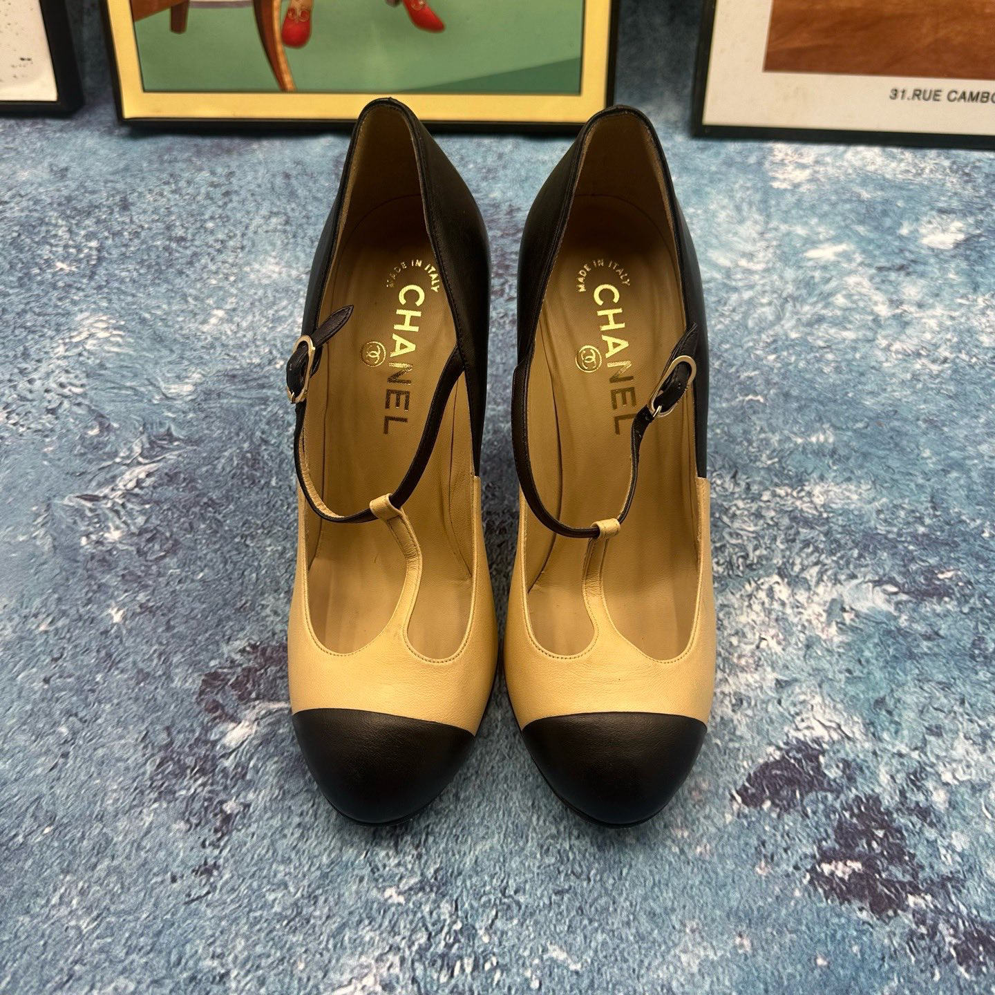 99新 Chanel/香奈儿 葡萄籽奢潮/Chanel黑头高跟鞋/36.5码女鞋