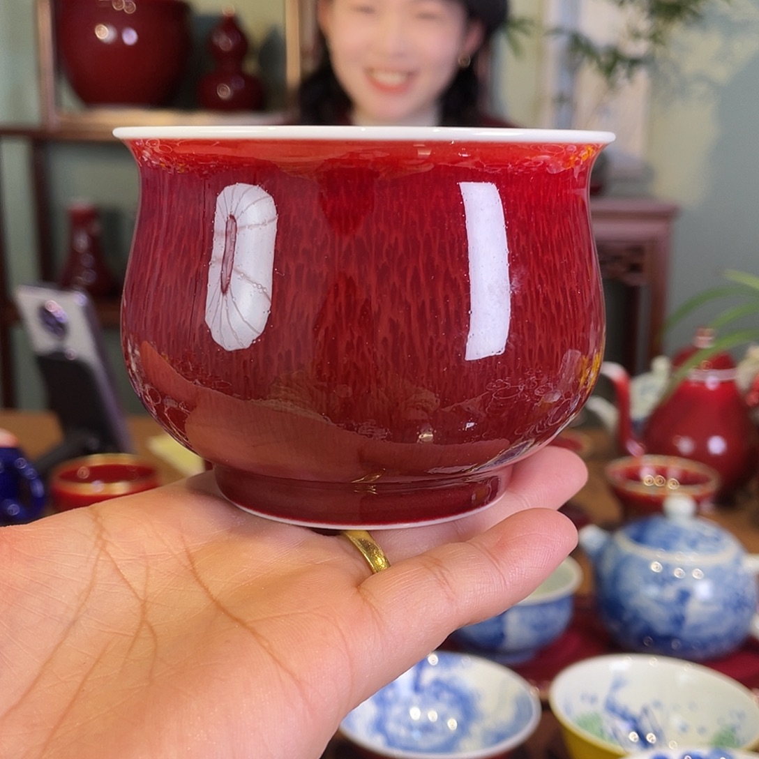 清欢雅玩原矿郎红福利杯大福桶杯