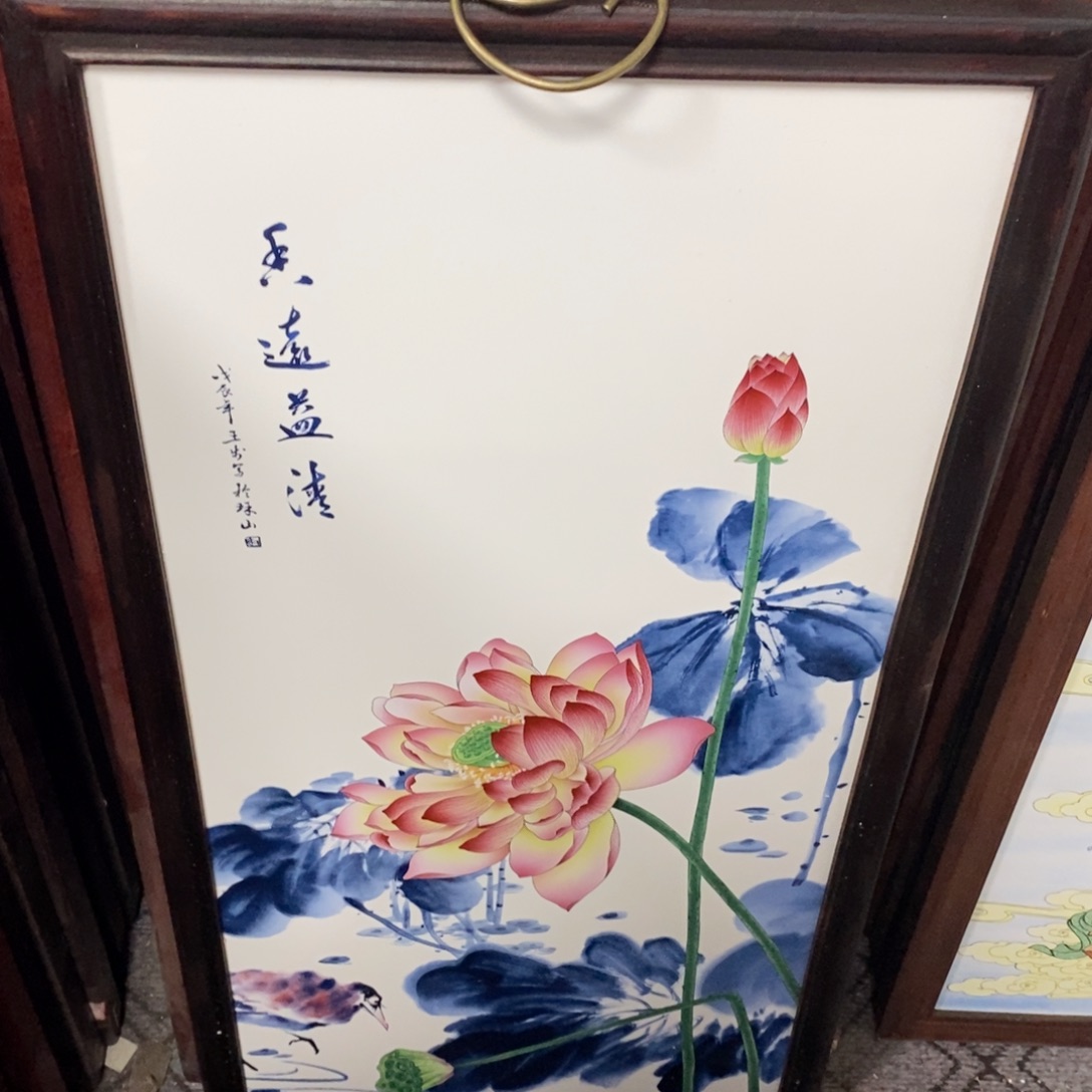 瓷86*46*1景德镇瓷板画柴窑烧制