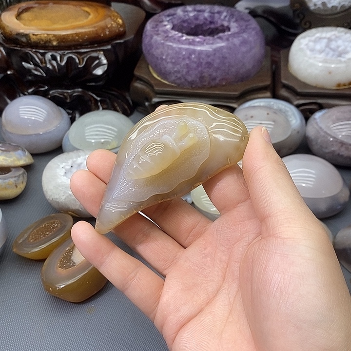 紫晶摆件未镶嵌蜗牛