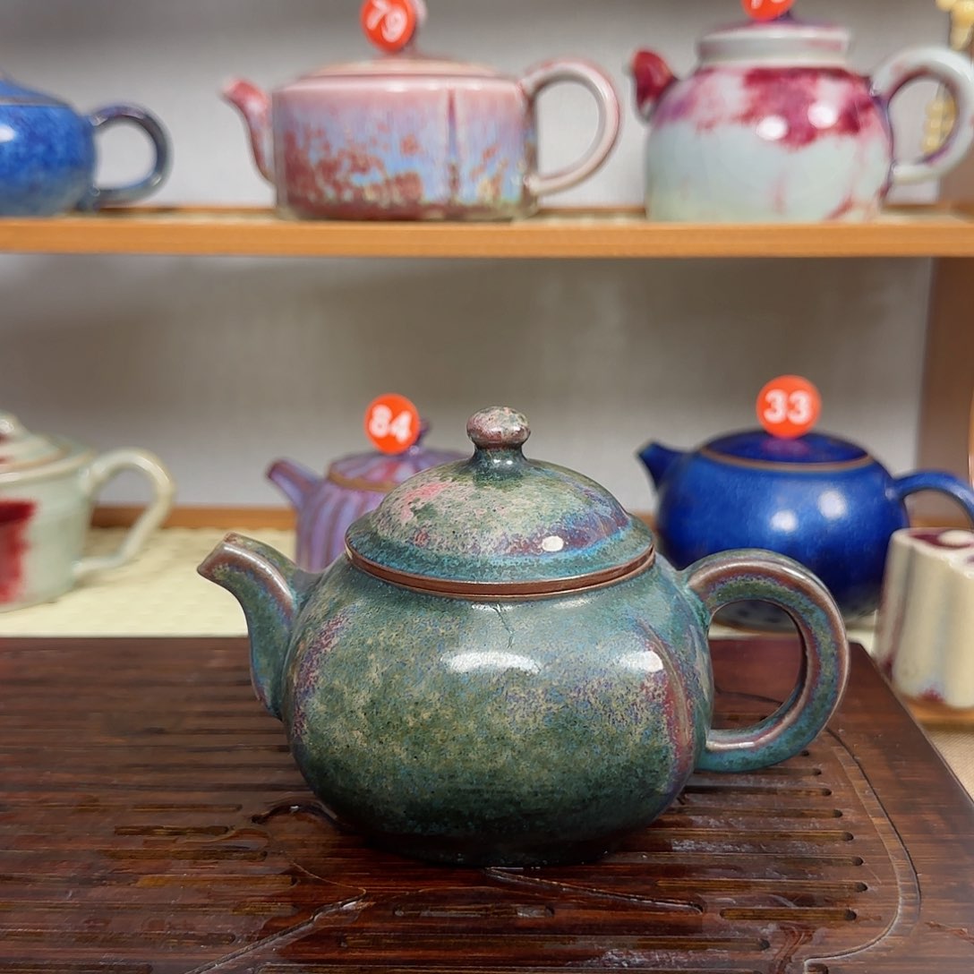 四方壶卢钧钧瓷茶壶
