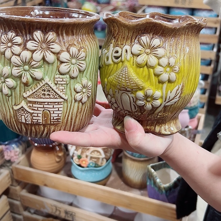 有孔.凑满10元发货多肉陶瓷花盆！