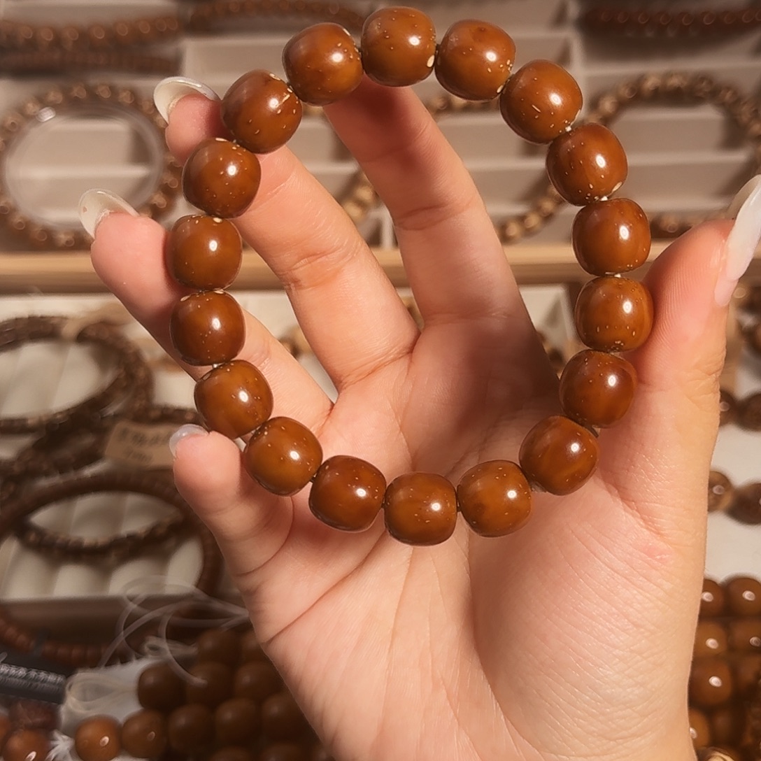 紫金鼠手串12.8*12.6极致棕黄半实心紫金鼠老型