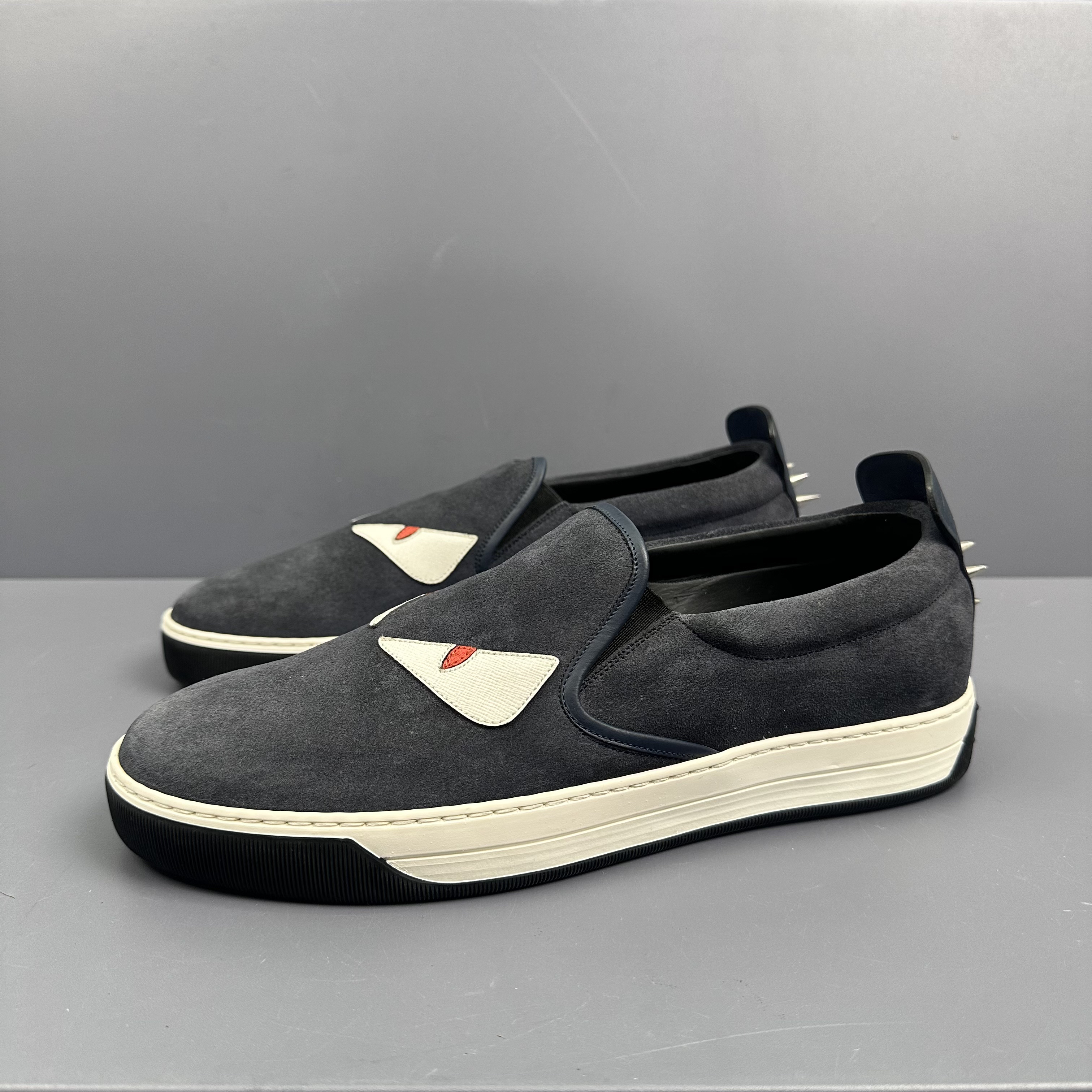 95新 FENDI/芬迪 42码 fendi芬迪 小怪兽白蓝板鞋 很新 穿几次 