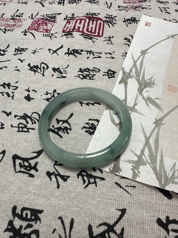 W1483 六零加飘花缅甸翡翠手镯