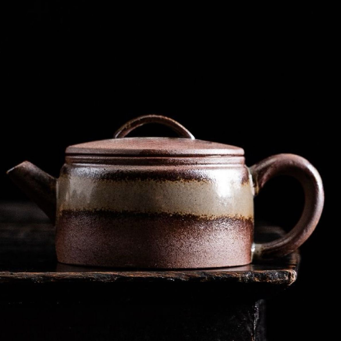 （素.清水）粗陶汉瓦壶窑变茶壶家用复古纯手工小容量功夫茶14186