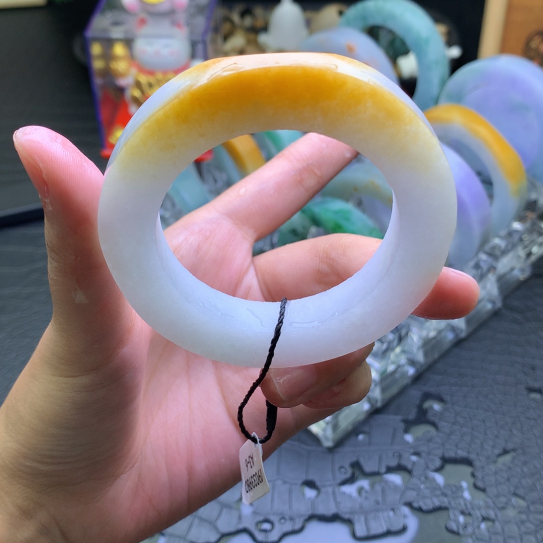 加***甜未镶嵌鸡油黄定制翡翠