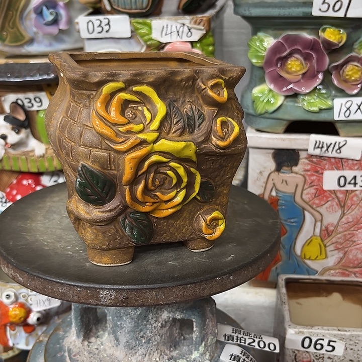 粗陶材质多肉花盆